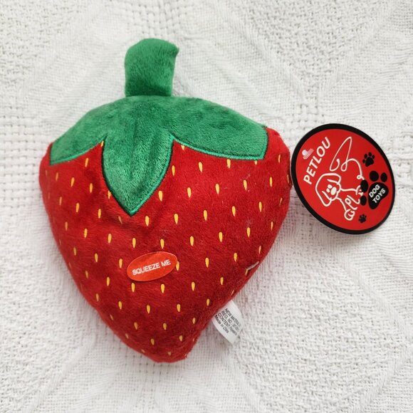 Strawberry Squeak Dog Toy - Picture 1 of 2